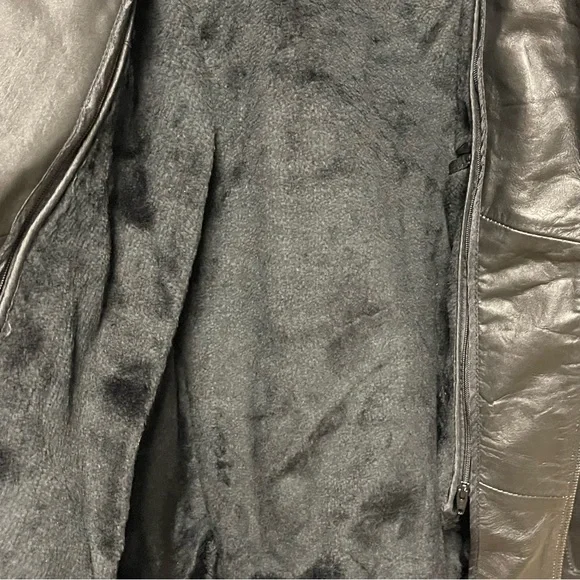 Nexus Men’s Genuine Leather Black Jacket with removable faux fur Liner XL - Picture 6 of 7